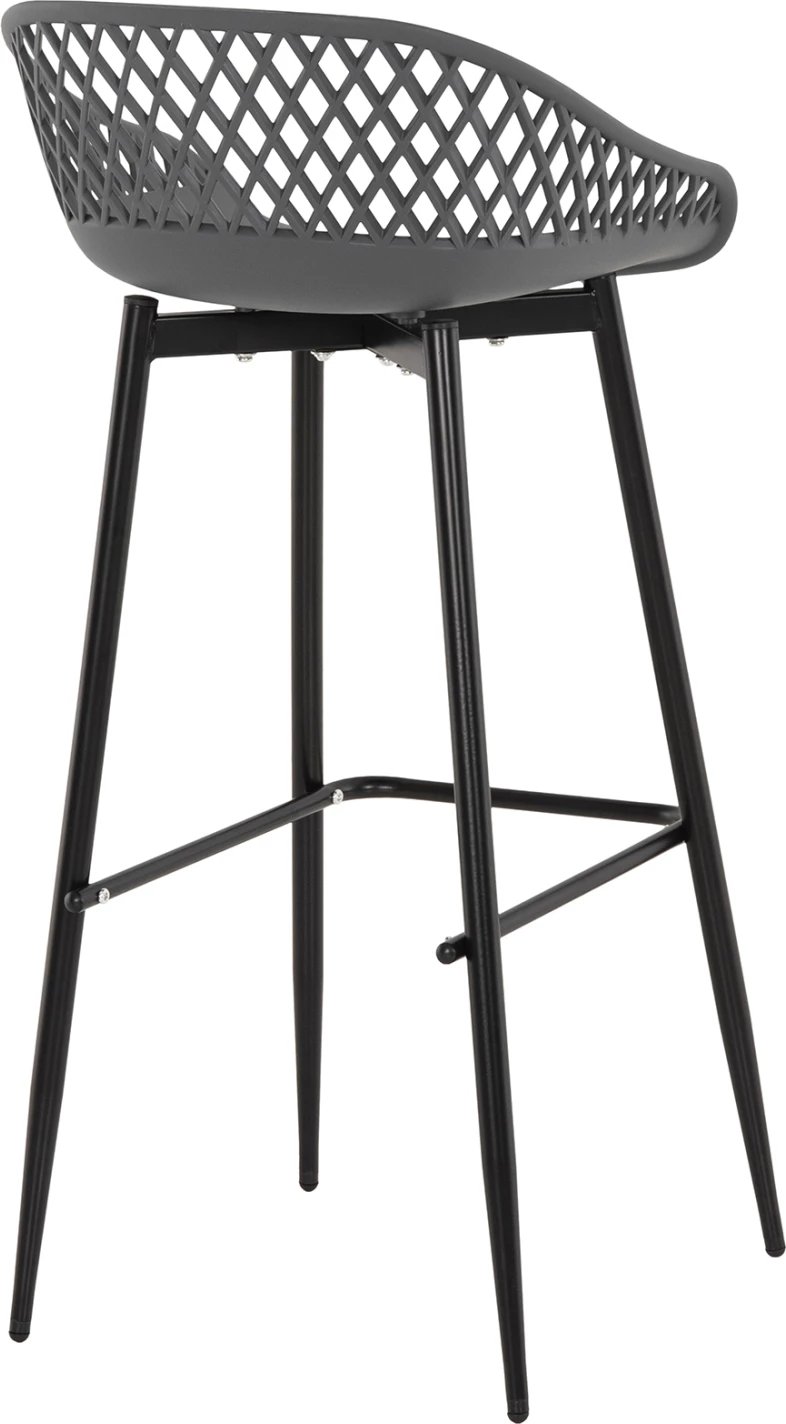 Karrige për bar AVAYA FH8686.20, polipropilen gri, këmbë metalike të zeza, 46x48x99H cm