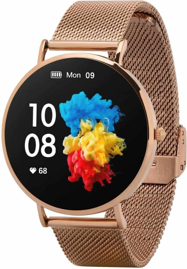 Smartwatch Garett Verona Gold Steel, 1.3" AMOLED, IP67, Bluetooth, Ari