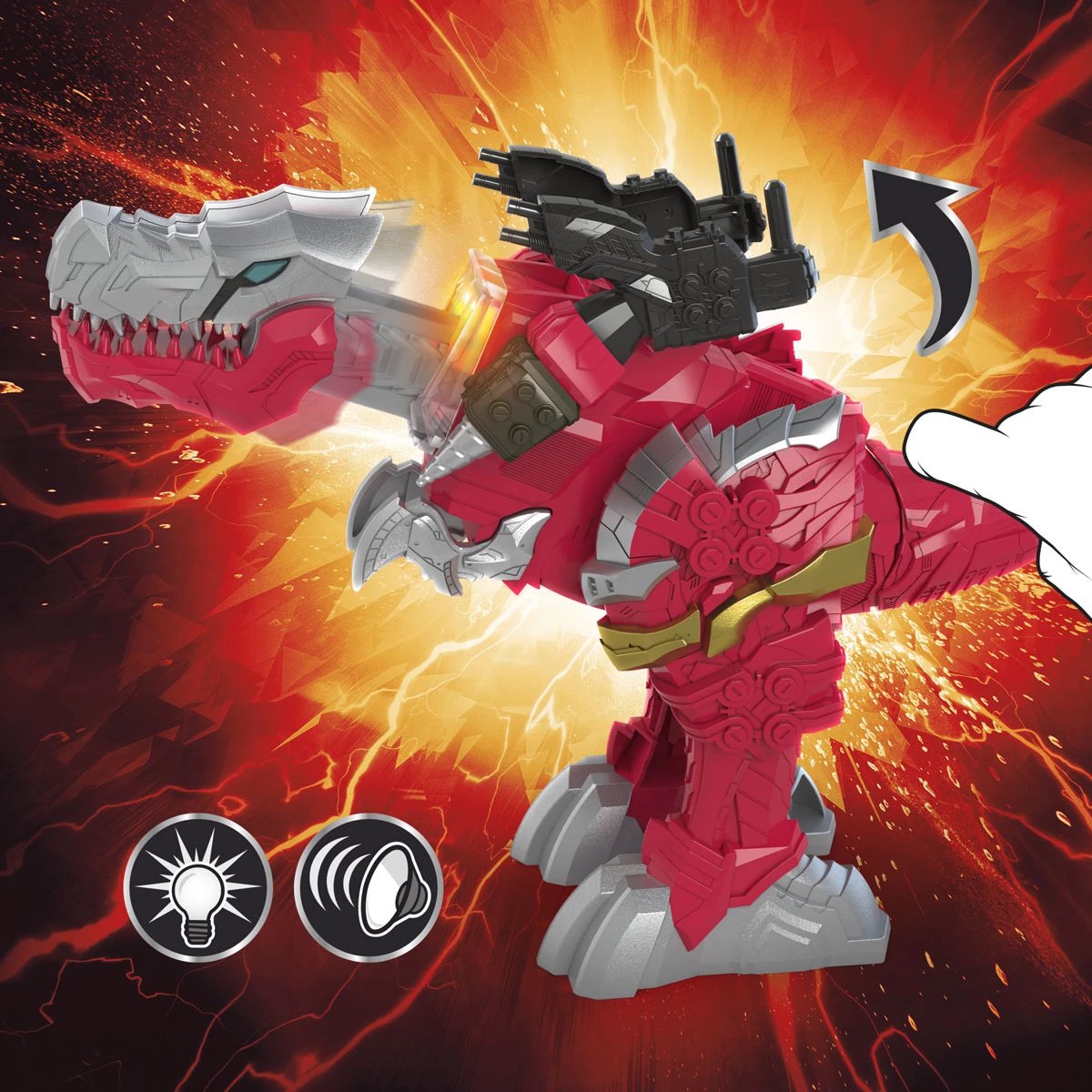 Power Rangers: Dino Fury - T-Rex Champion Zord 10" Action Toy