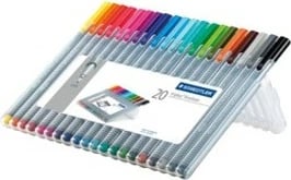 Set fineliner STAEDTLER triplus 334, 20 copa, 0.3 mm, gri