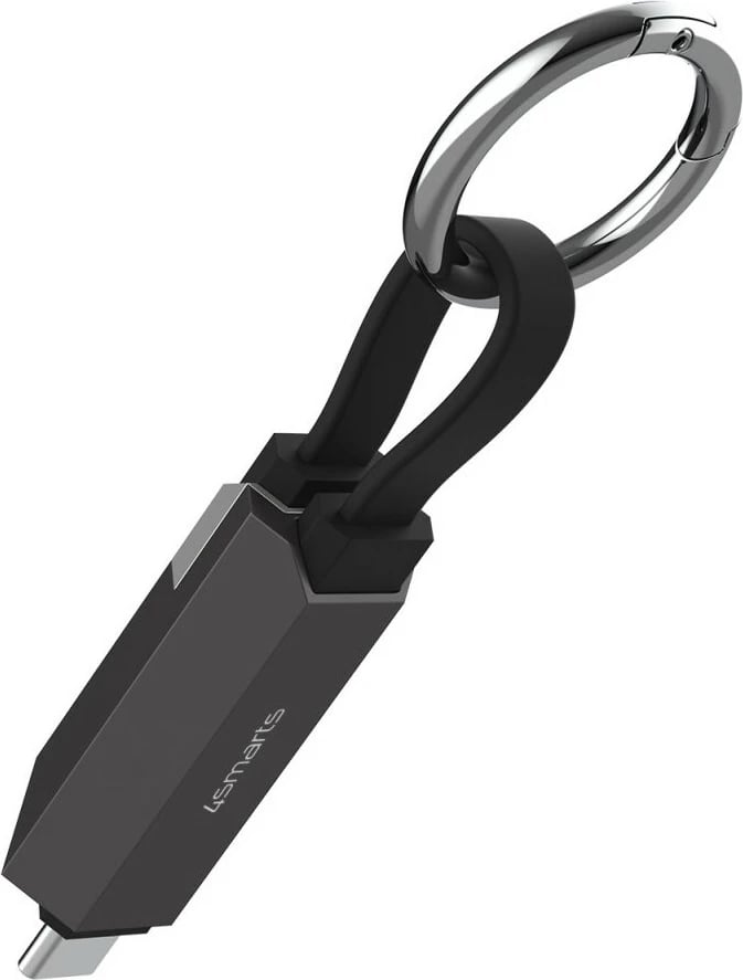 Kabllo USB C 4smarts 548240, USB4 Gen 3x2, 0.14m, 240W, slot TF, e zezë/grafit