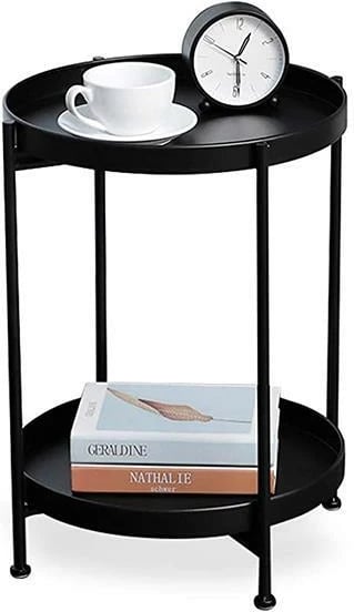 Tavolinë nate NEXT 35566-09, dy nivele, e zezë