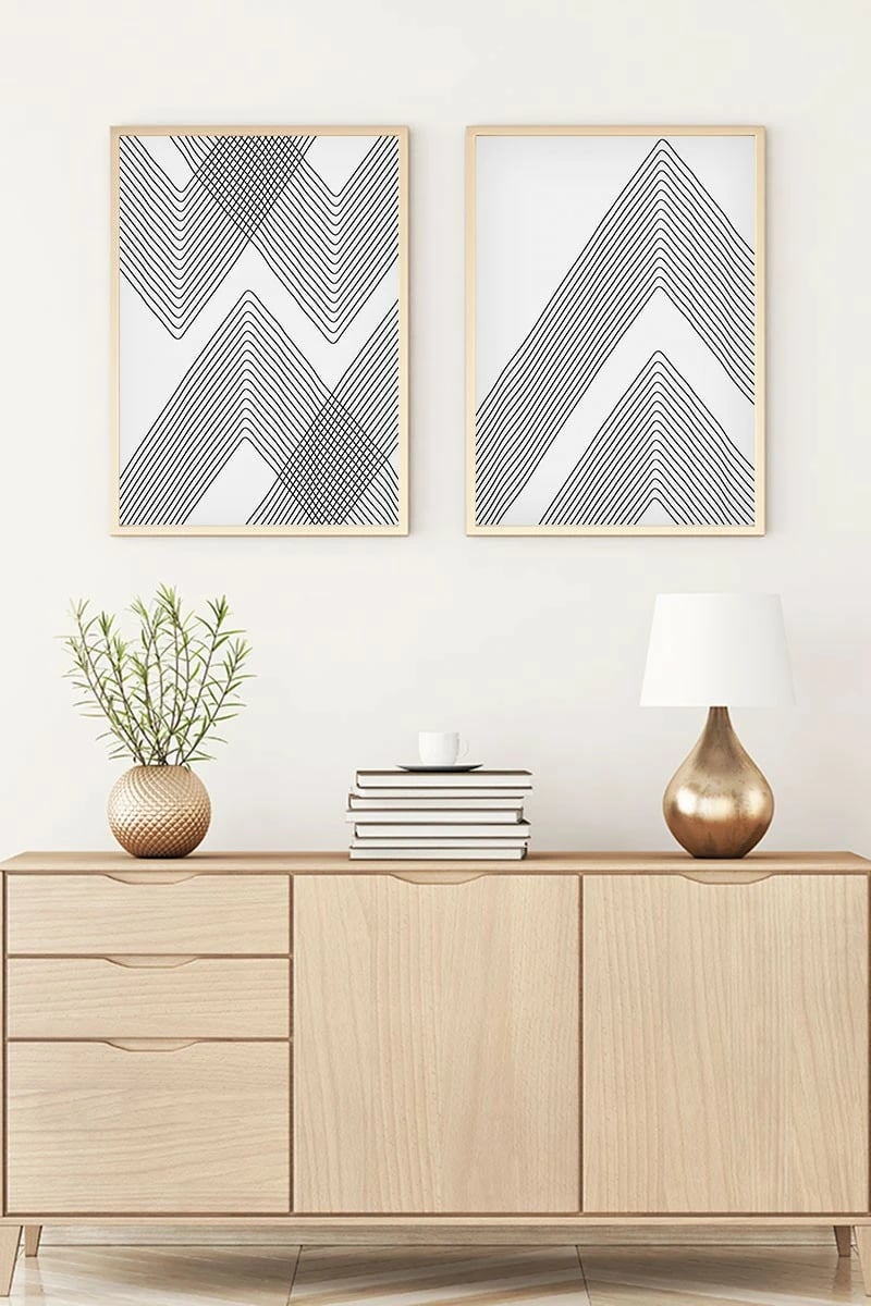 Pikturë dekorative me kornizë MDF (2 copë), Wallity, Huhu73, 30x40cm