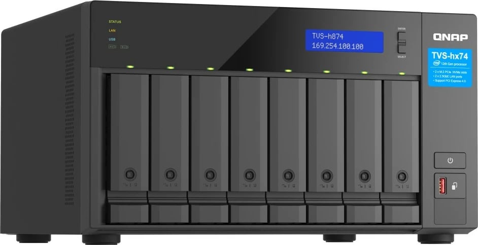 NAS QNAP TVS-H874X-I9-64G, Intel Core i9-12900, 64GB RAM, 8 vende, tower