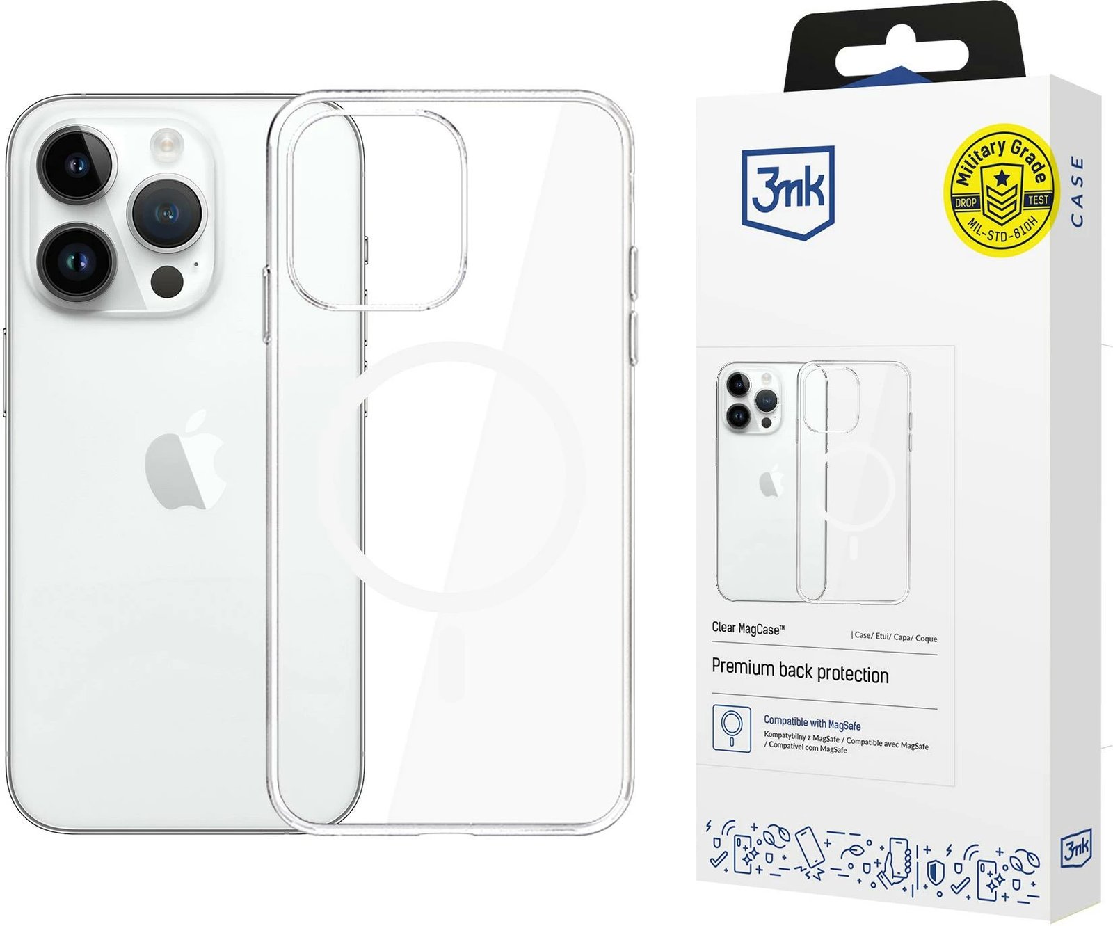 Mbështjellës 3mk MagCase për iPhone 14 Pro Max, Transparent