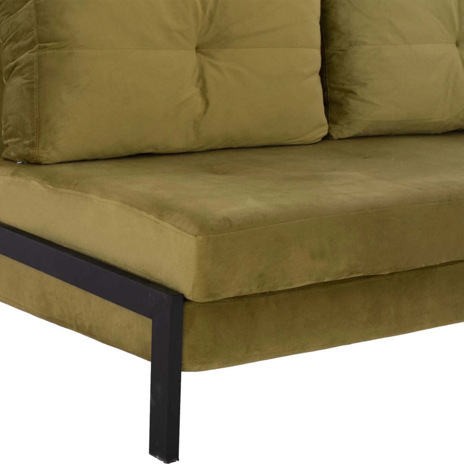 Shtrat divan kadife, ngjyrë ulliri, FH3079.13, 150x87x79 cm