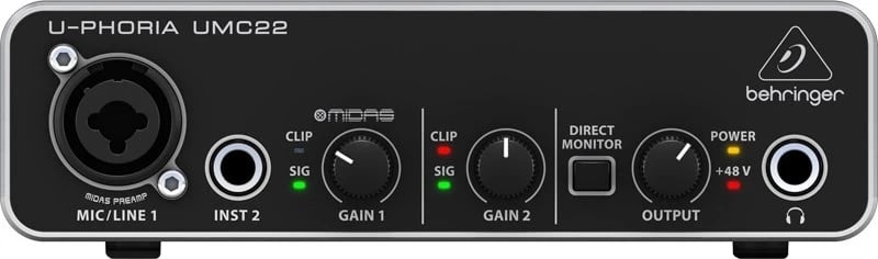 Audio interface Behringer UMC22, e zezë