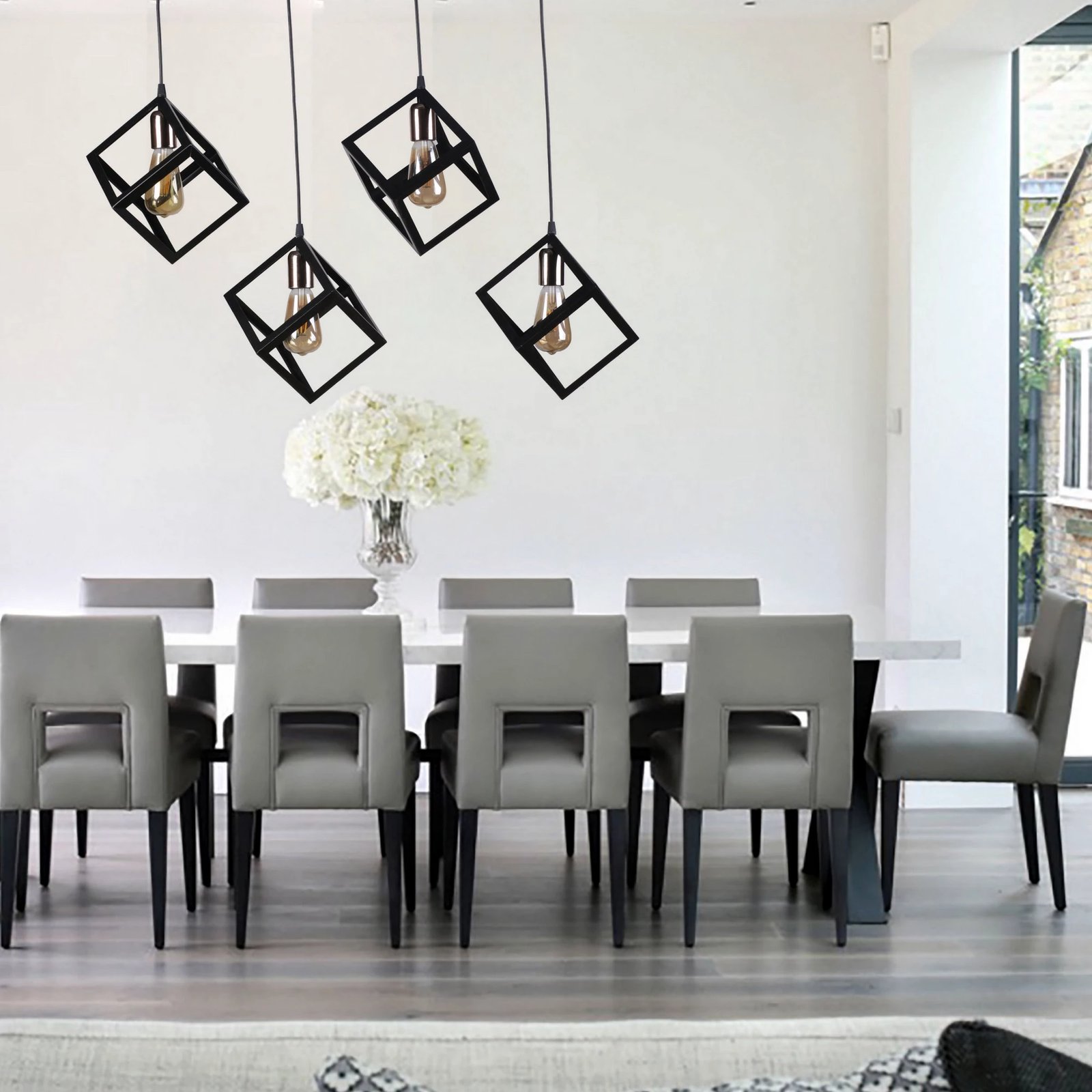 Llambë tavani Opviq Kare 4, ngjyrë e zezë-bakër