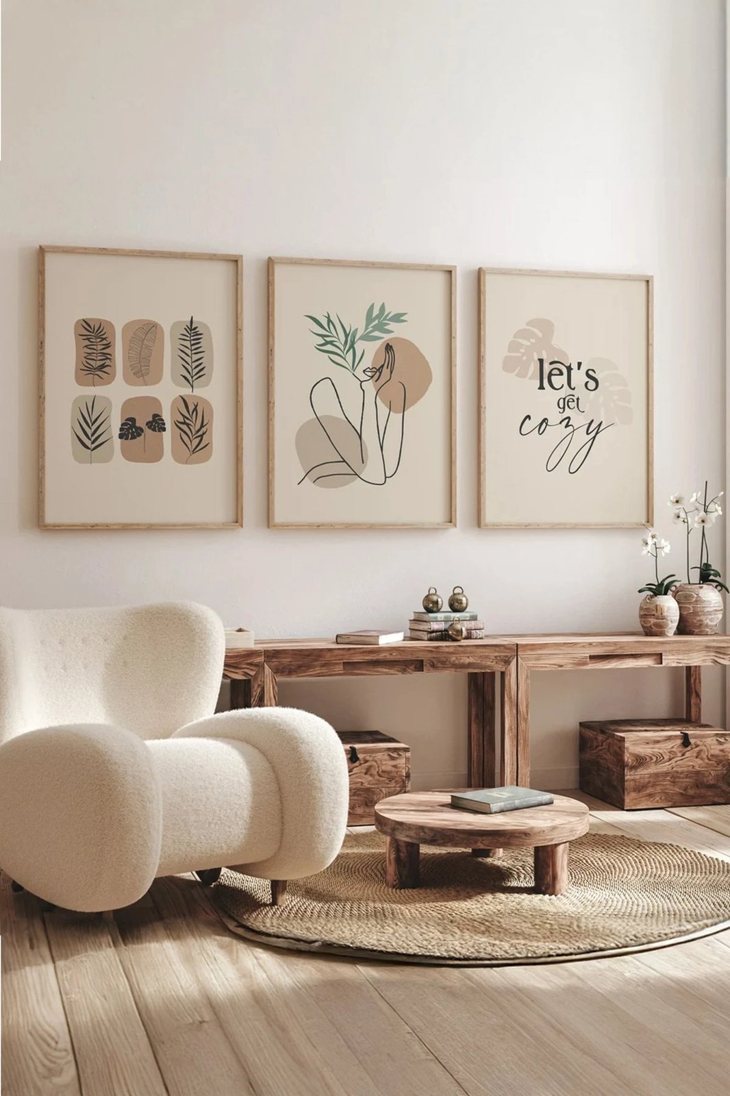 Pikturë dekorative me kornizë (3 copë), Wallity, 3Dartsohoset26