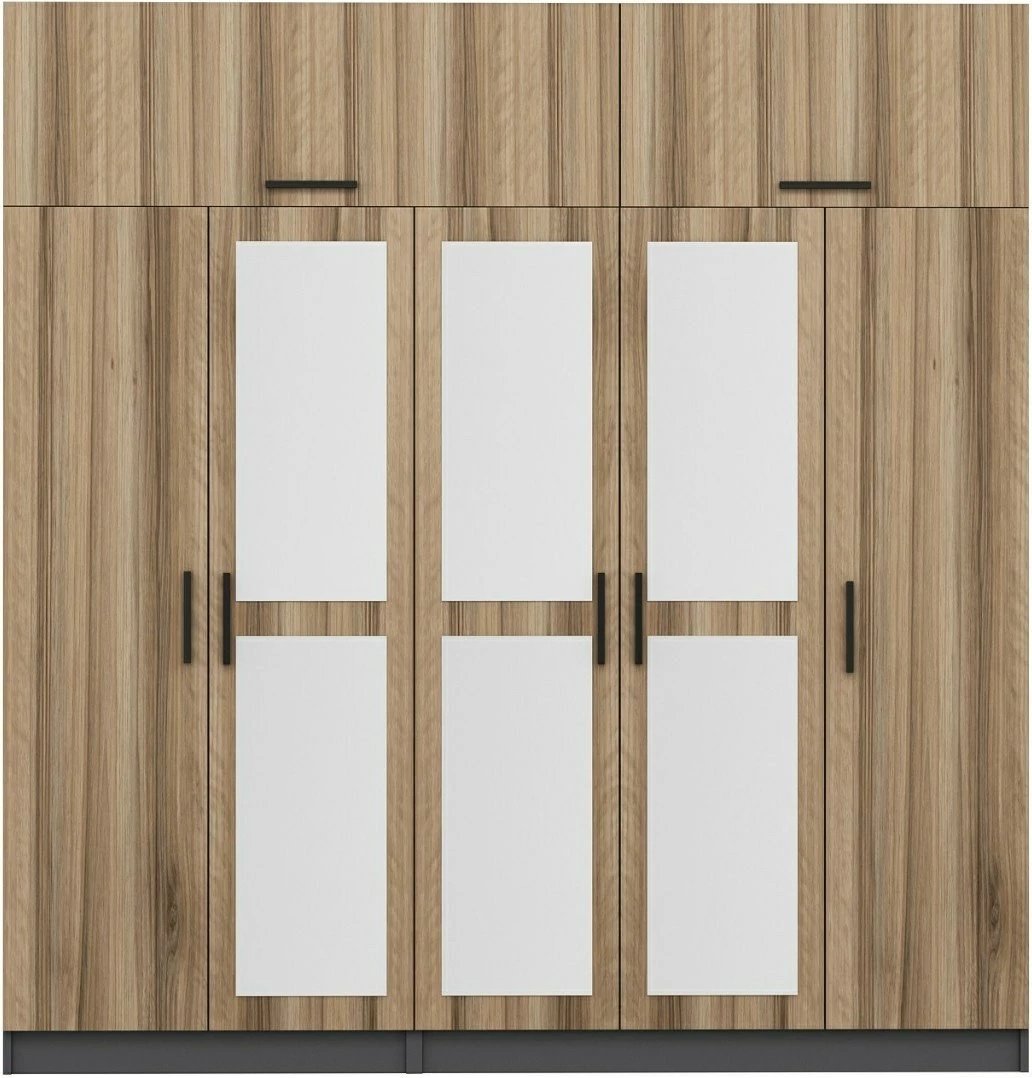 Dollap garderobe, ngjyrë dore, Skye Decor, 225x235x52cm, 9 pjesë