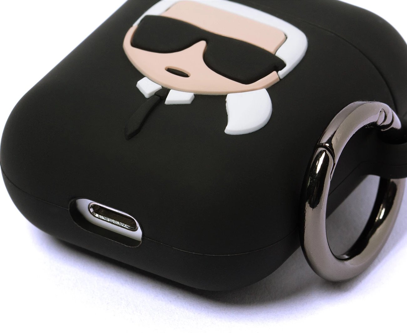Mbështjellës Karl Lagerfeld Silicone Ikonik për AirPods 1/2, i zi
