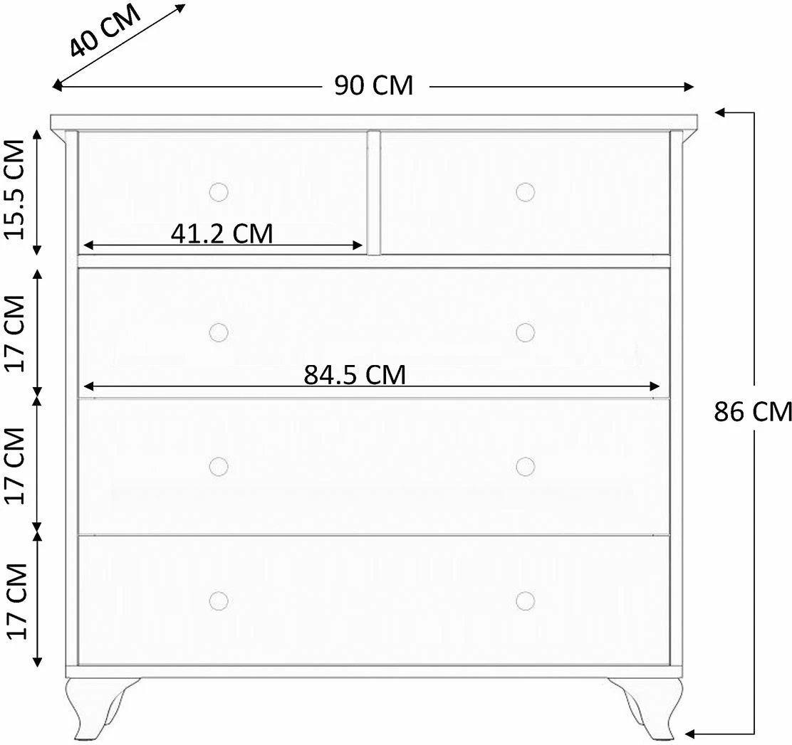Komodë Skye Decor, Rb-071, ngjyrë e bardhë mat