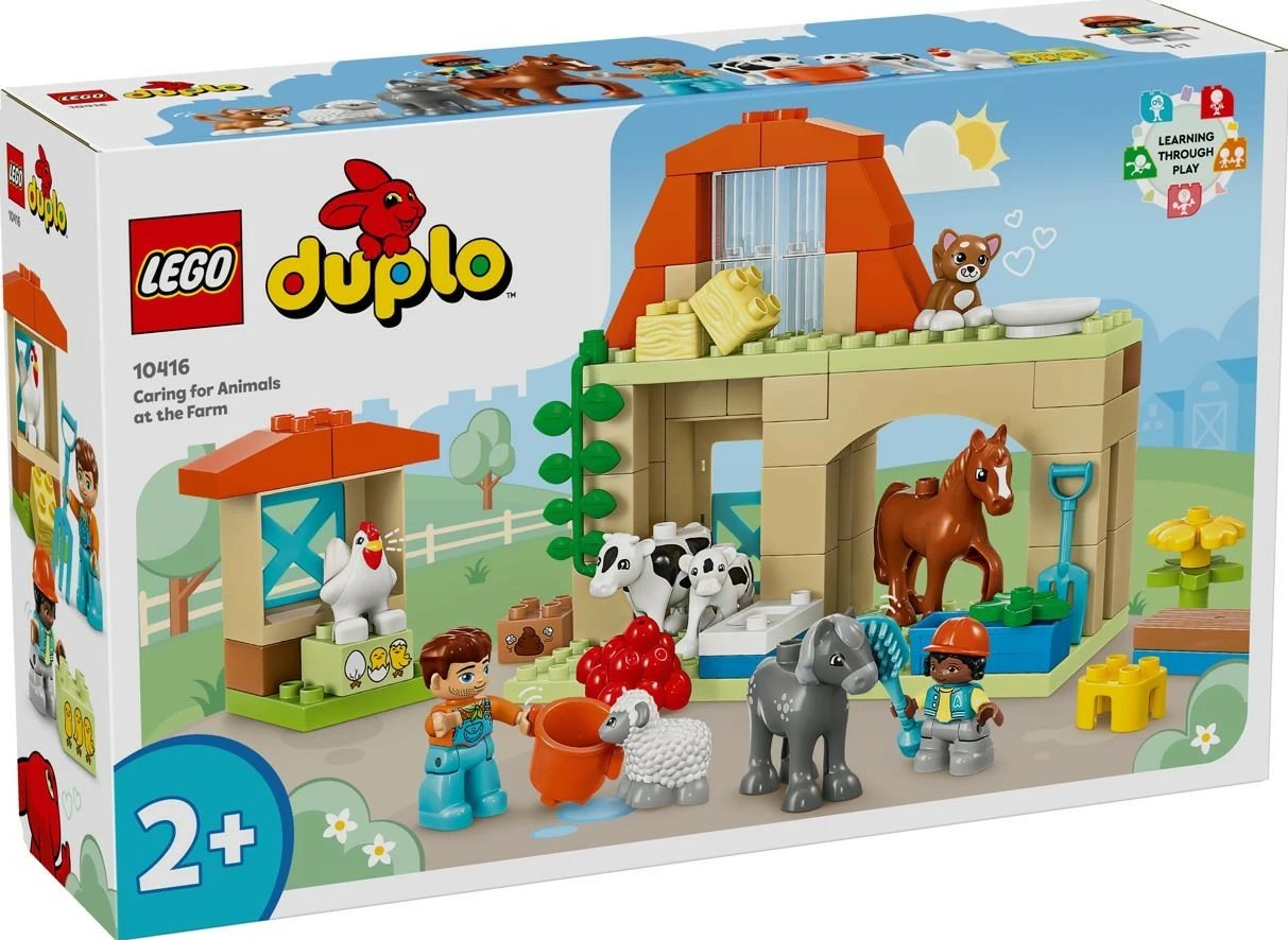 Set lodrash LEGO DUPLO 10416 Farm Animal Care, 74 pjesë, plastikë, për fëmijë, shumëngjyrëshe