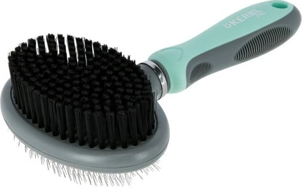 Brushë dyfishe KERBL, 20x11.5 cm, ngjyrë turkeze