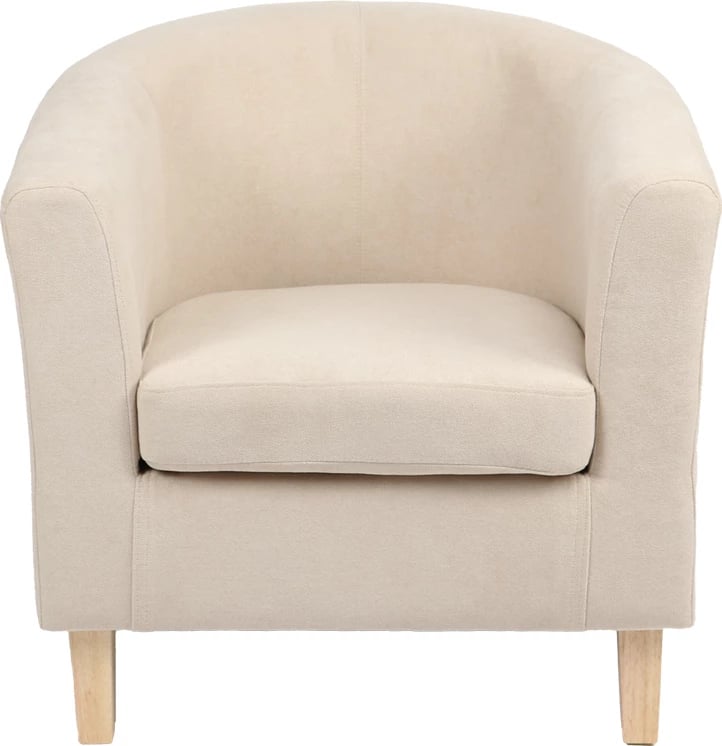 Fotel Tronmo, krem, këmbë druri gome natyrale, 75x69x75cm