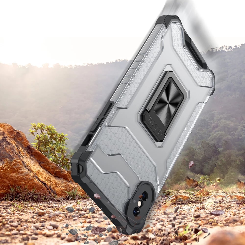 Mbështjellës Hurtel Crystal Ring Case me mbajtëse, për iPhone XS Max, Kuqe