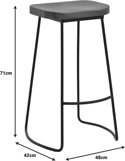 Karrige për bar Lamul dru bliri, ngjyrë arre-e zezë, 48x42x71cm