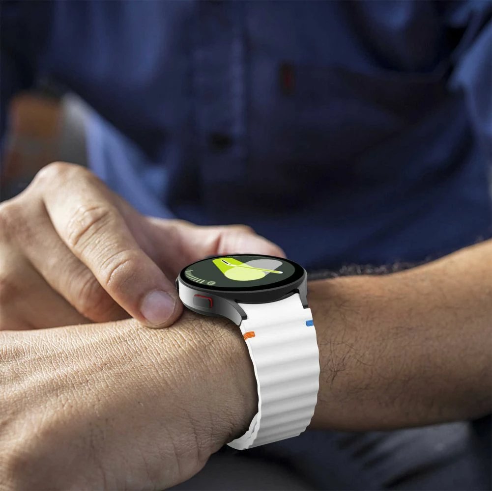 Rrip silikoni për smartwatch Tech-Protect për Samsung Galaxy Watch 4/5/5 Pro/6/7/FE, Bardhë