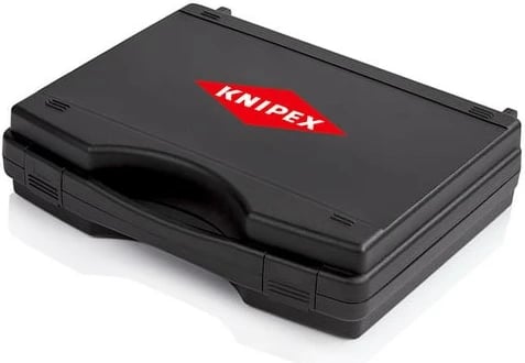 Kasë veglash Knipex për fotovoltaik MC4, e zezë