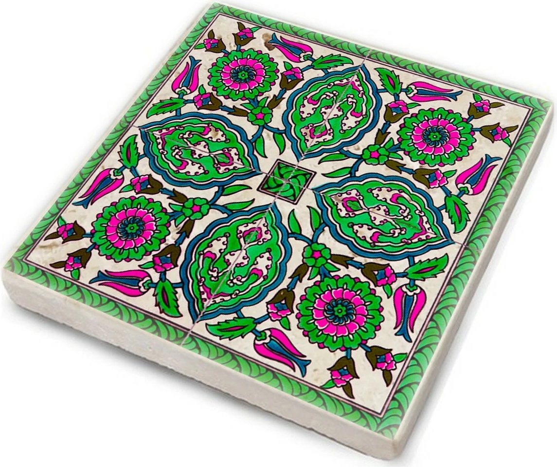 Set 4 copë mbajtëse gotash prej guri natyral, shumëngjyrëshe, Hermia, TAB218511634