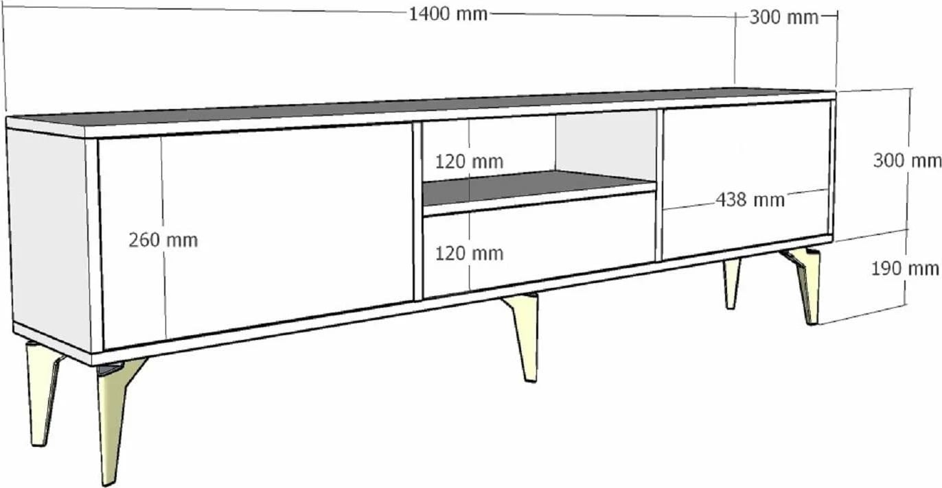 Komodë TV Skye Decor, anthracite, e zezë, 1304-DROP-1