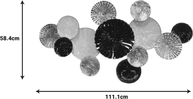 Dekor muri Faim Inart metalik, ngjyrë ari, e zezë dhe e bardhë, 111.1x5.7x58.4 cm