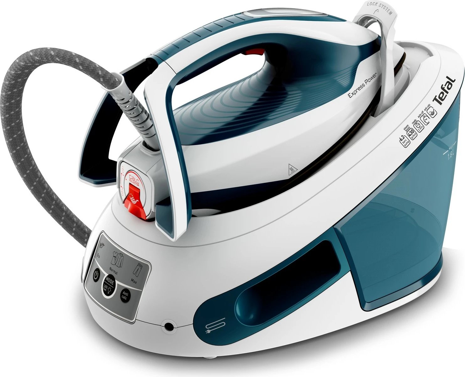 Hekur me avull Tefal Express Power SV8111, 1.8L, 6.2 bar, kaltër/bardhë