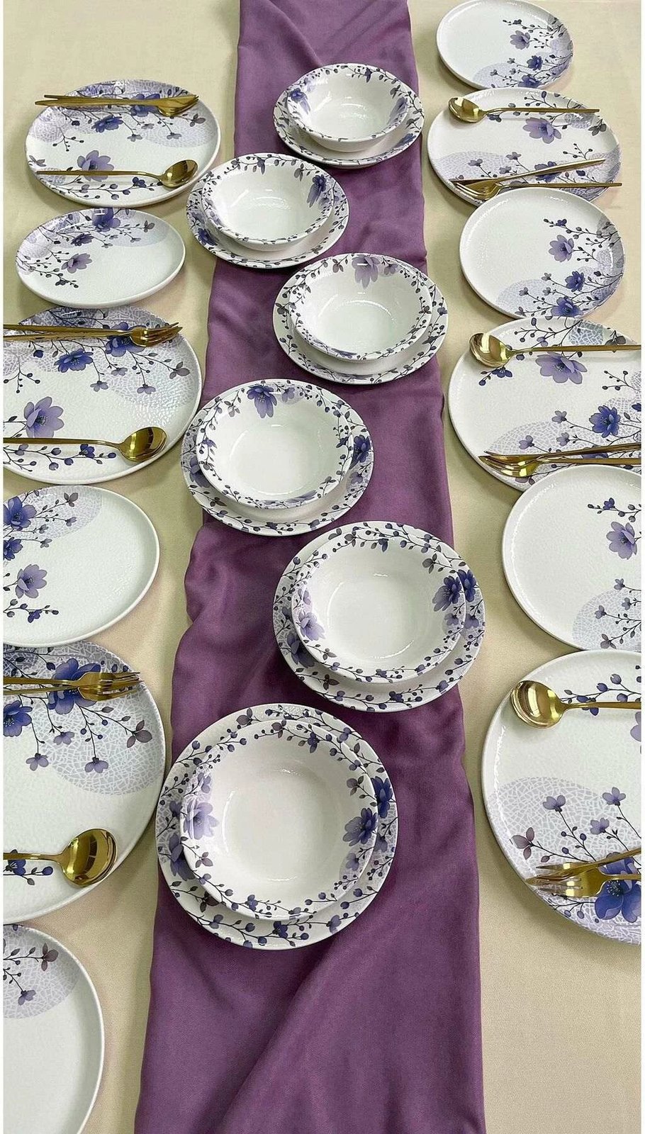 Set enësh për drekë (24 copë), Hermia Concept, BaharRolyefliLux24