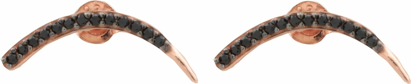 Vathë argjendi Jumeon, ngjyrë e zezë dhe ari rozë, 18x2mm, 10824SYH