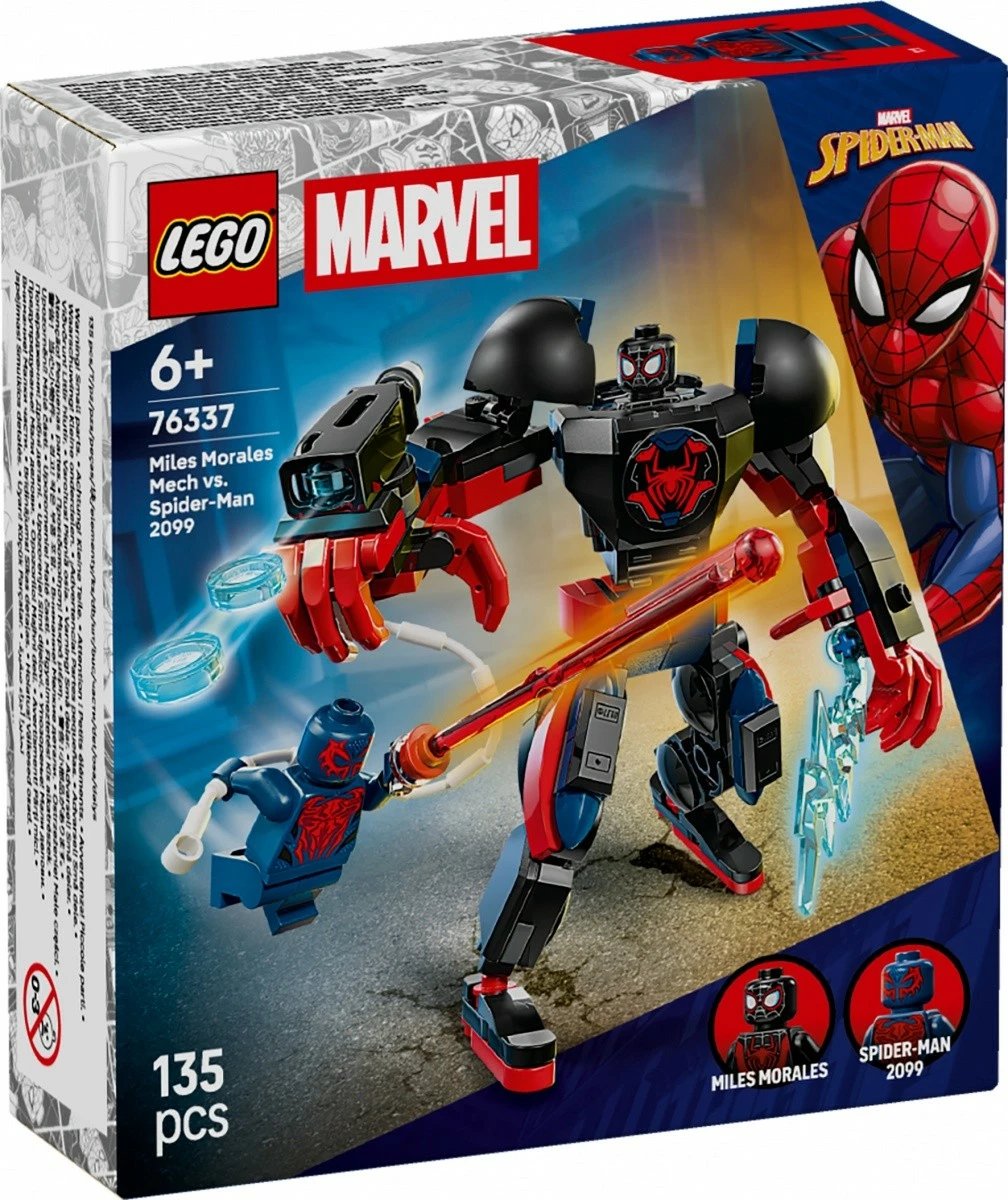 Set LEGO Marvel 76337 Miles Morales vs. Spider-Man 2099, 135 pjesë, 6+