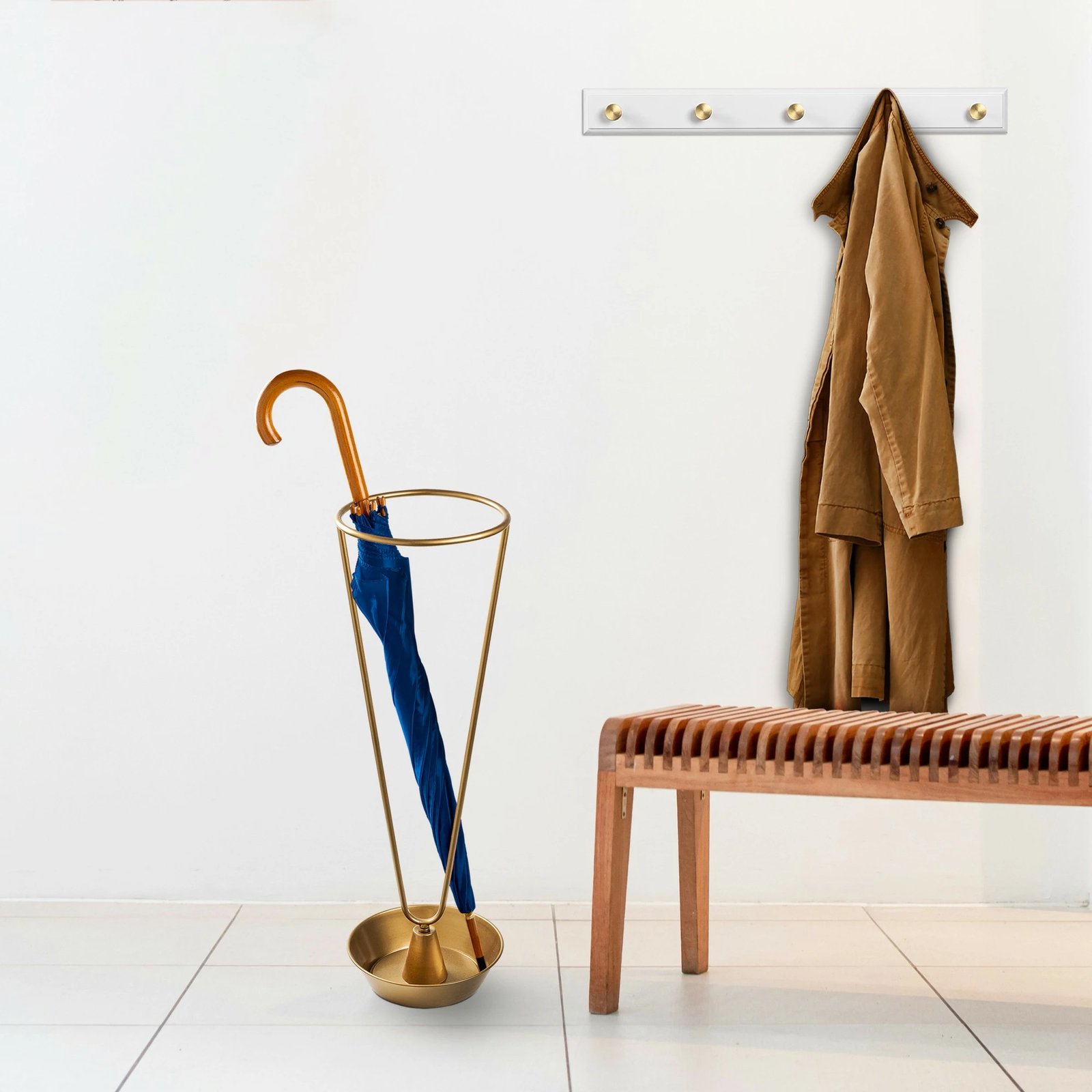 Stendë për ombrella, ngjyrë ari, Evila Originals, 22x22x70cm