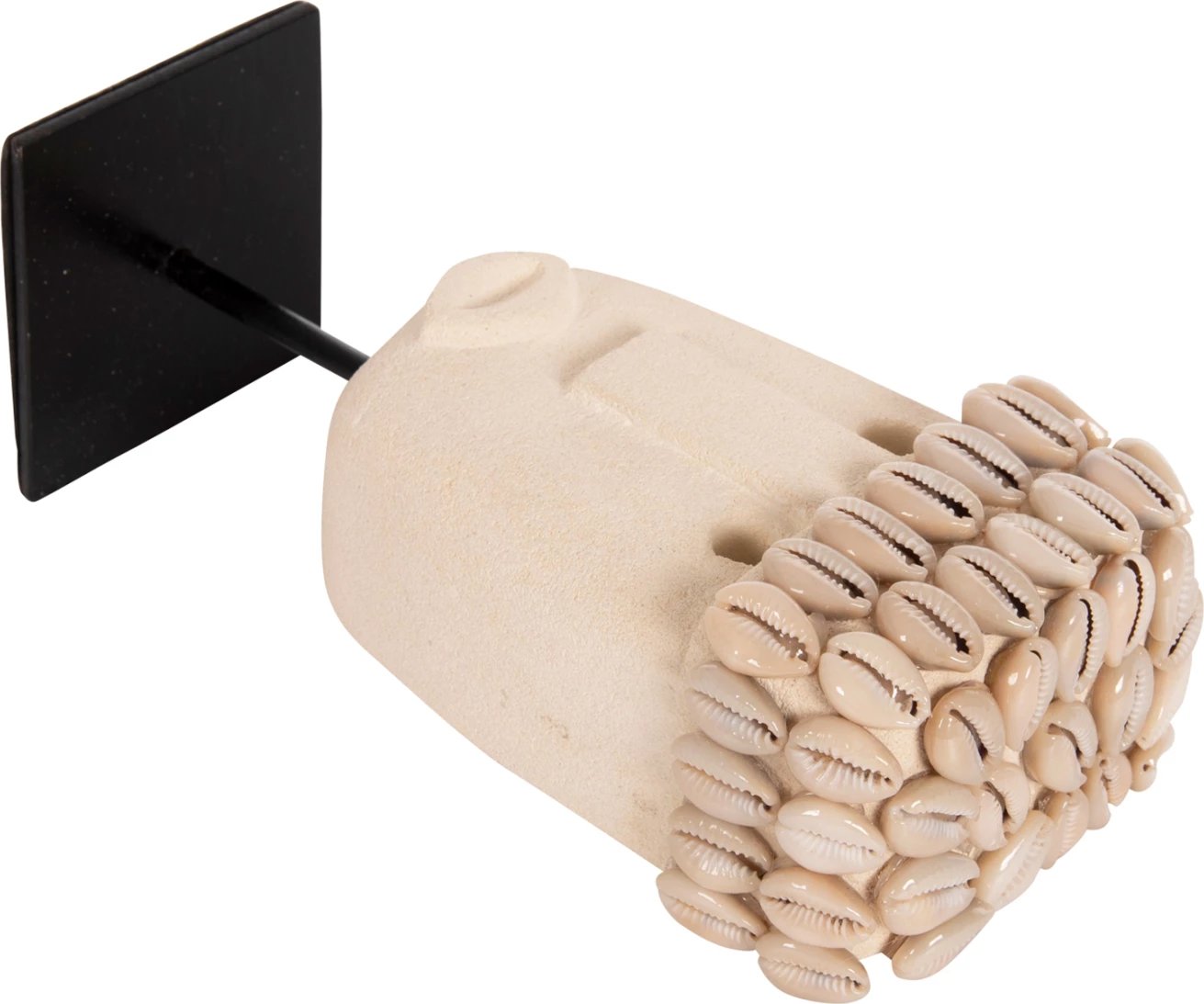 Dekor tavoline fytyrë, gur Paras, në qëndrim metalik të zi, FH4313, 9x6x19 cm.