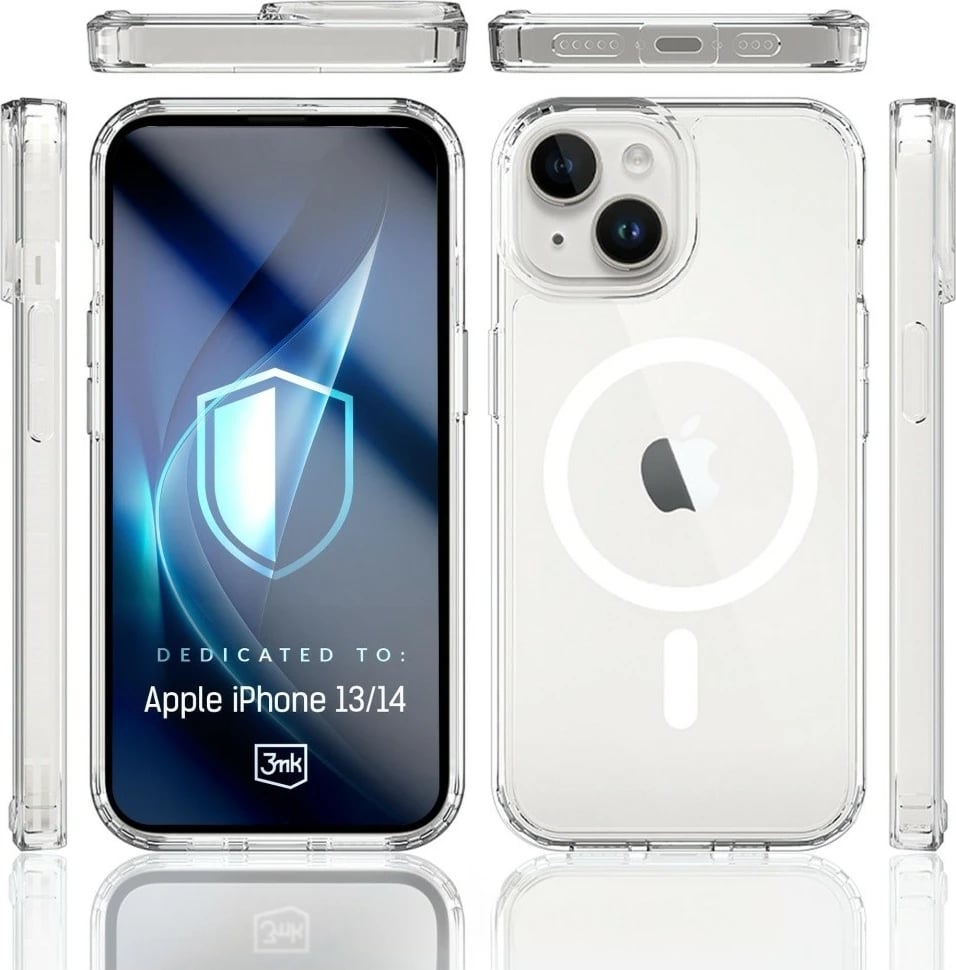 Mbështjellës 3MK Armor MagCase për iPhone 15 Pro Max, MagSafe, Transparent