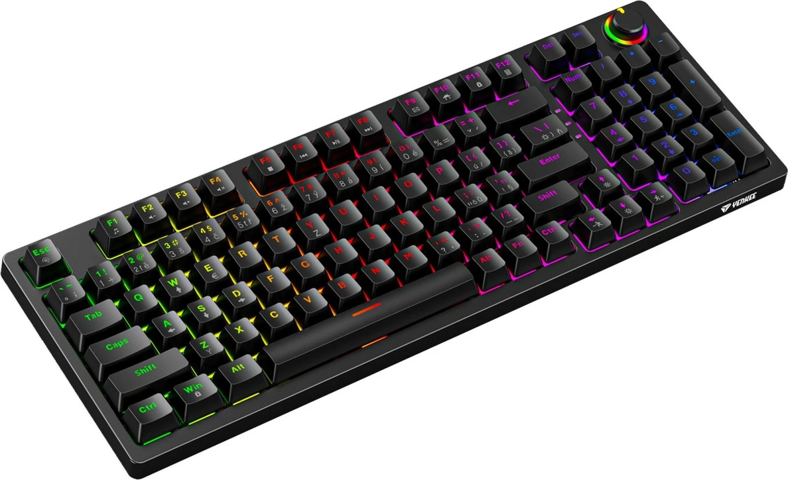 set gaming 3-në-1, YENKEE, YGS 03 ECLIPSE, tastierë mekanike RGB QWERTY, maus deri 4200 DPI, kufje me mikrofon, i lidhur USB, e zezë