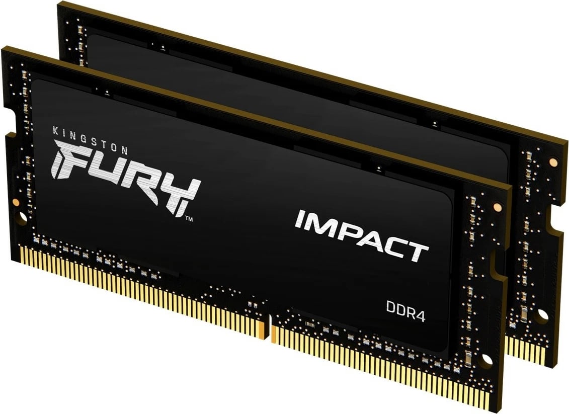 RAM Memorje Kingston FURY Impact DDR4, 64GB (2x32GB), 3200MHz, SODIMM, CL20, e zezë