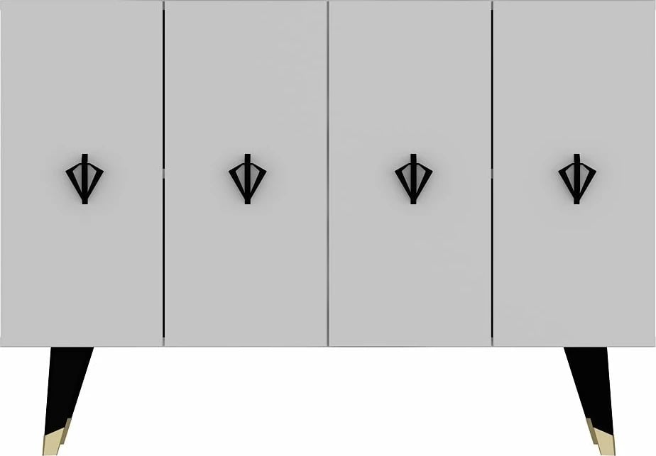 Konsol Skye Decor, e bardhë, e zezë, ari, 8166KM-32