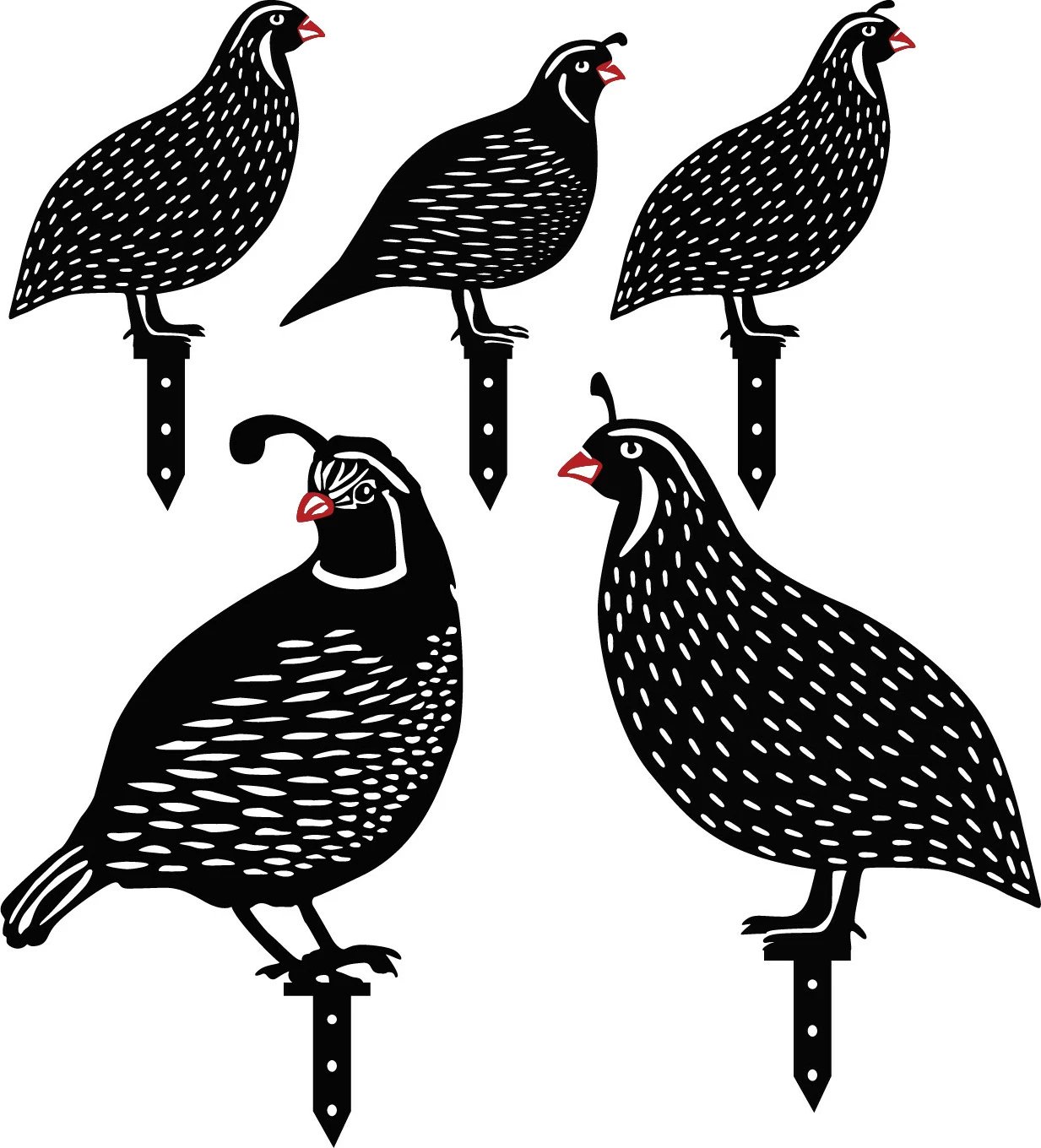 Set dekorativ metalik për kopsht, dizajn Aberto, thëllëza