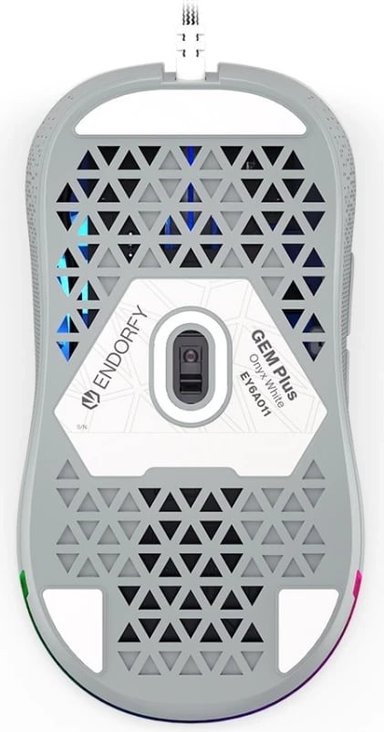 Maus Endorfy GEM Plus, me kabëll dhe ndriçim RGB, bardhë