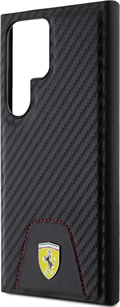 Mbështjellës Ferrari Carbon Stitched Bottom për Samsung Galaxy S24 Ultra, i zi