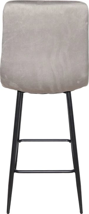 Karrige për bar Grato, material stof gri, këmbë metalike të zeza, 43.5x55x114cm