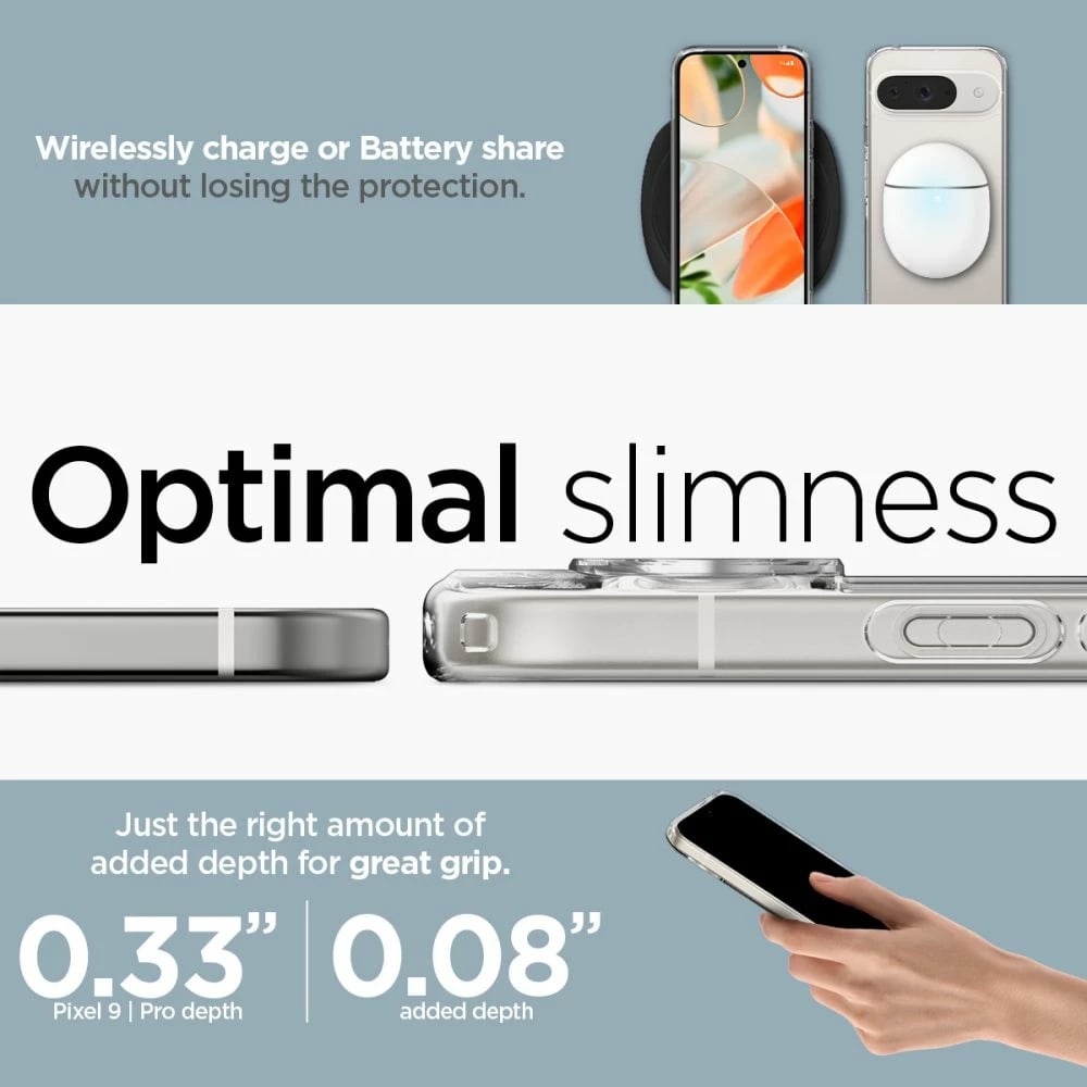 Mbështjellës Spigen Ultra Hybrid për Google Pixel 9 / 9 Pro, Transparent