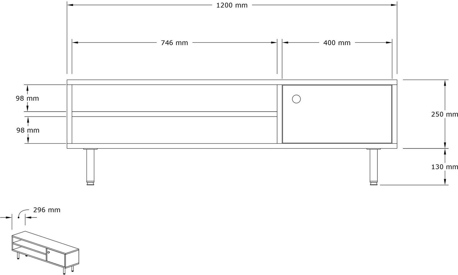 Komodë TV Hanah Home, Avila, antracit