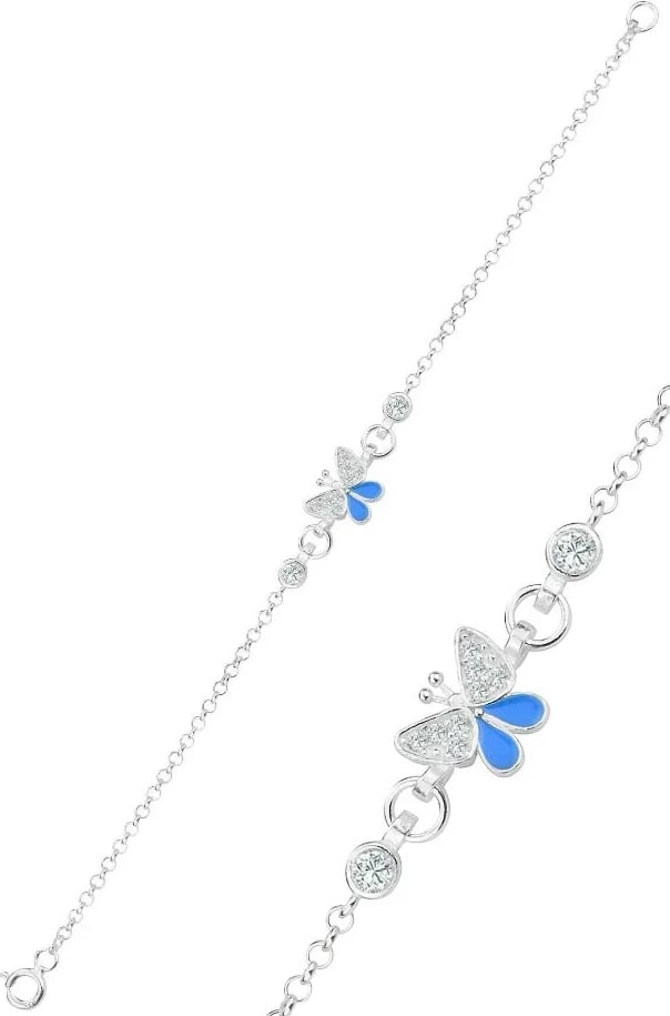 Byzylyk argjendi Jumeon, me varëse fluture, ngjyrë kaltër, SGTL12322