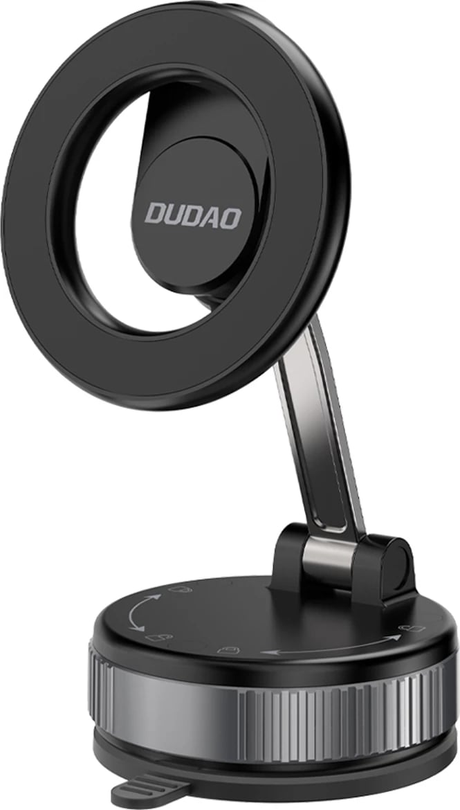 Mbajtëse magnetike për veturë, Dudao F24X, kompatibile me MagSafe, kupë thithëse me vakum për xham/dashbord, e zezë