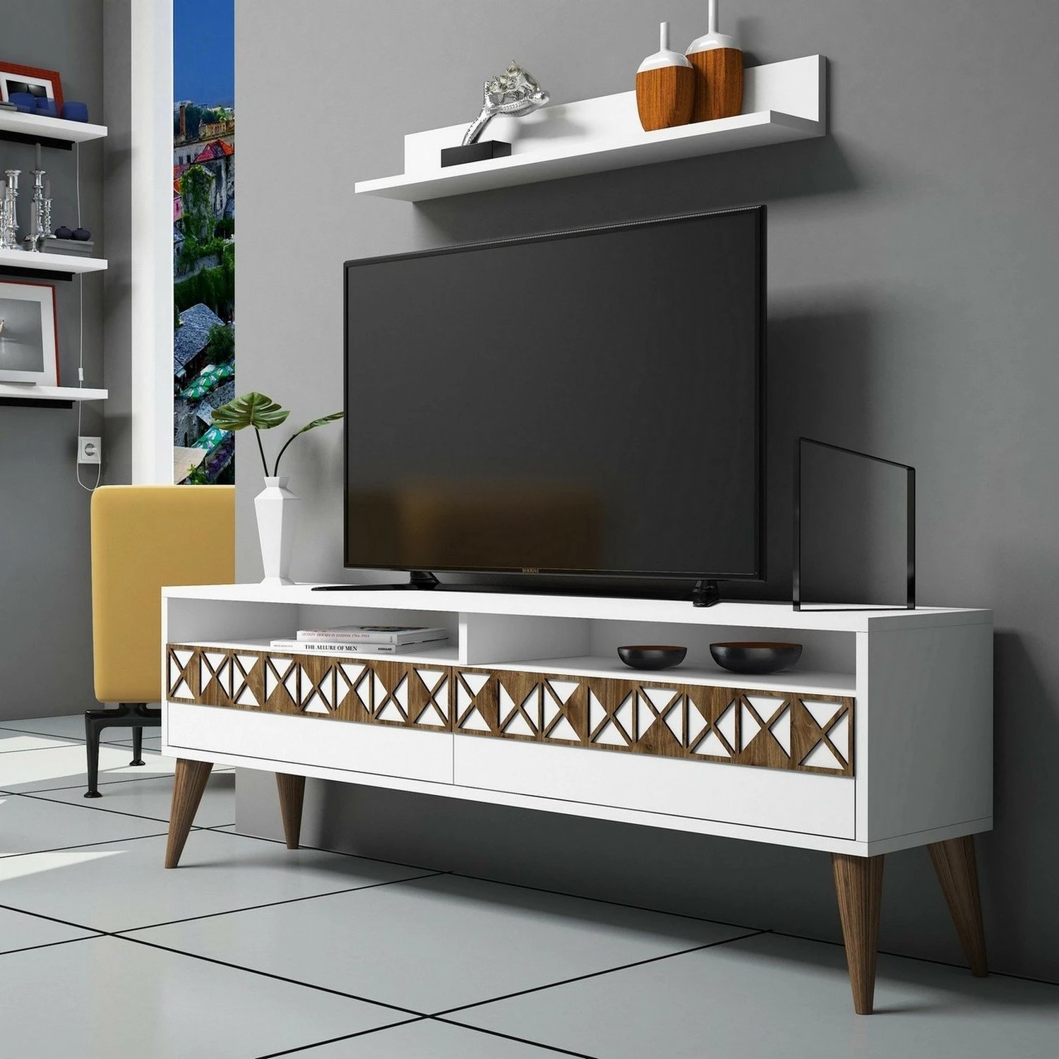 Komodë TV Hanah Home Line, e bardhë