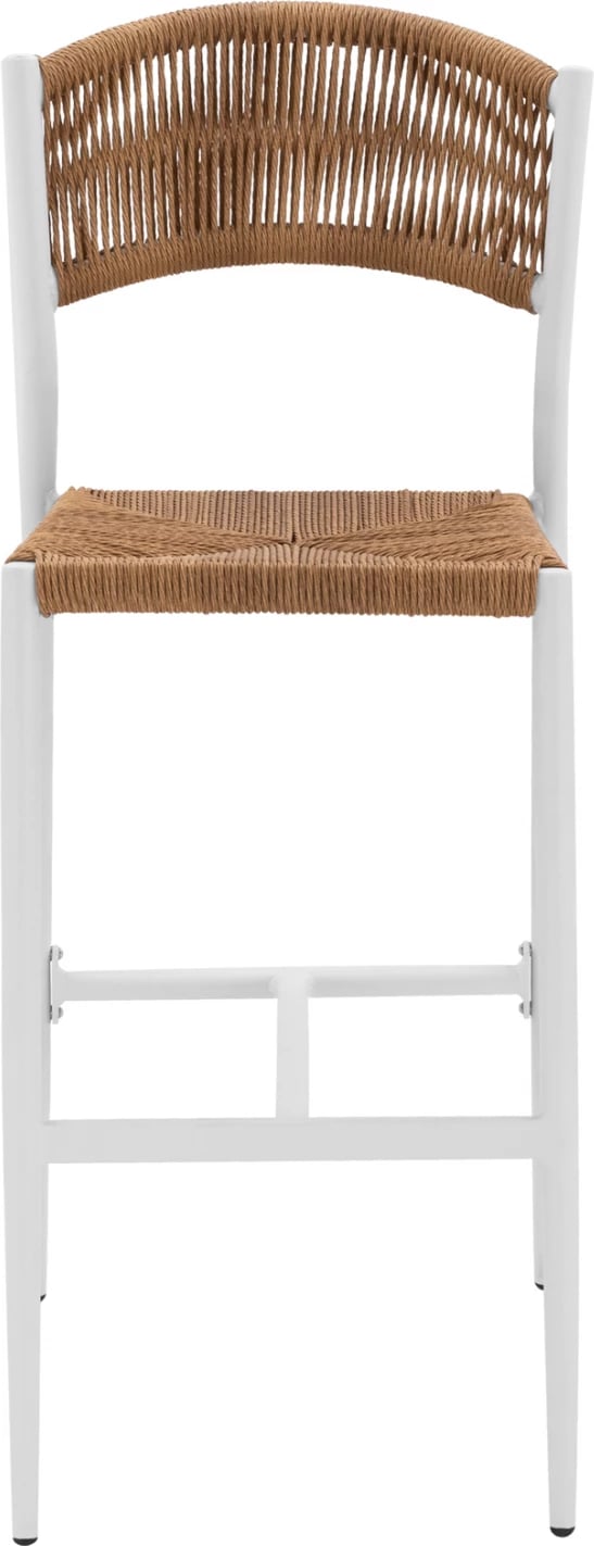 Karrige për bar alumini e bardhë me PE litar bezhë FH5789.01 45,5x56x111 cm