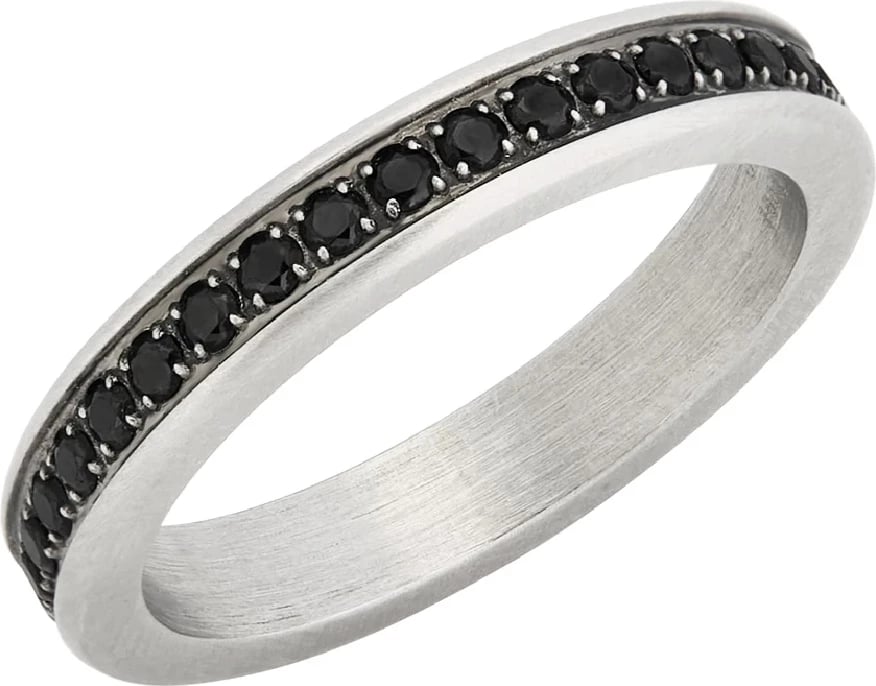 Unazë për meshkuj BREIL JEWELS TJ3363, argjend me gurë të zinj