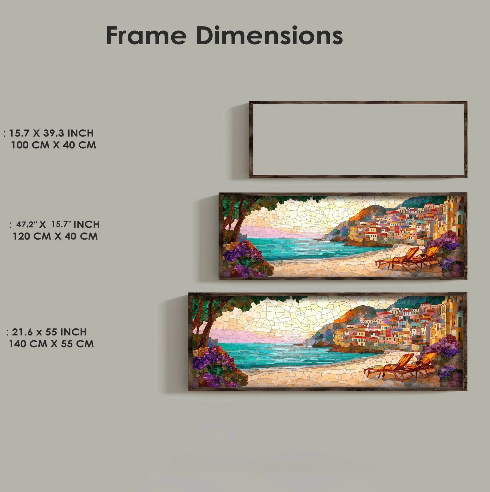 Pikturë dekorative me kornizë MDF, Wallity, EMR064, shumëngjyrëshe