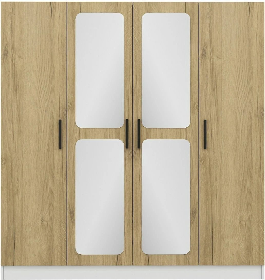 Dollap Skye Decor, ngjyrë arre dhe e bardhë, 180x210x52cm