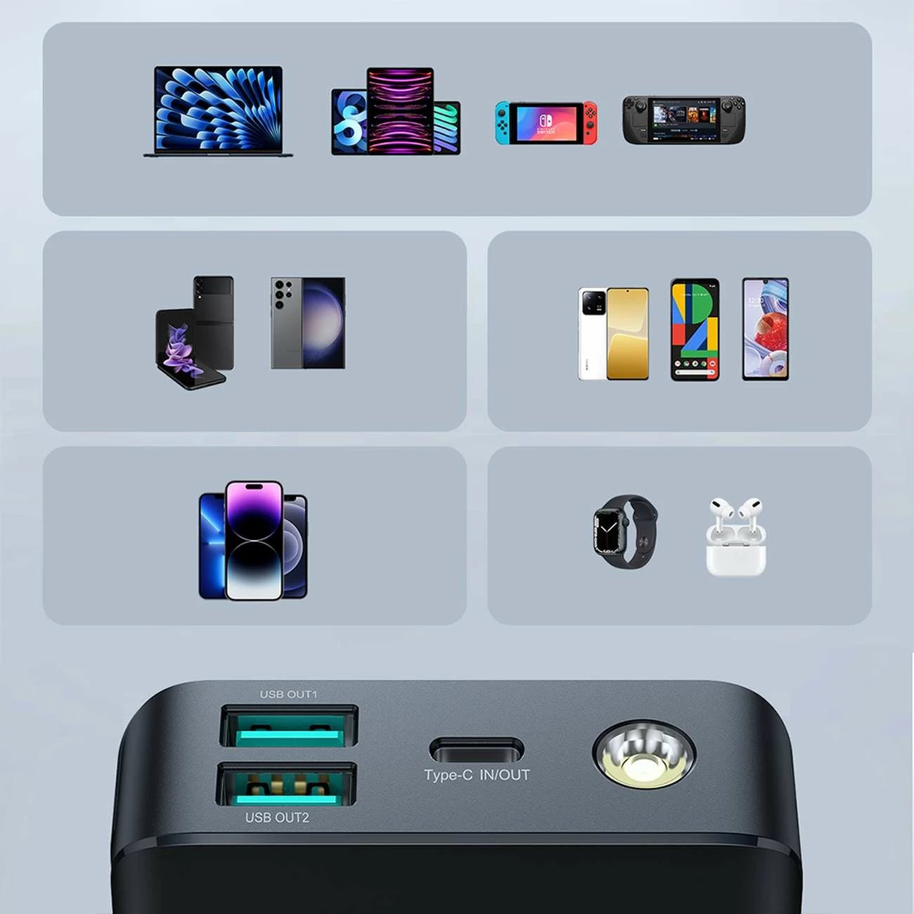 Powerbank Joyroom JR-PBF02, 20000mAh, 30W, me kabllo USB-A në USB-C, e zezë